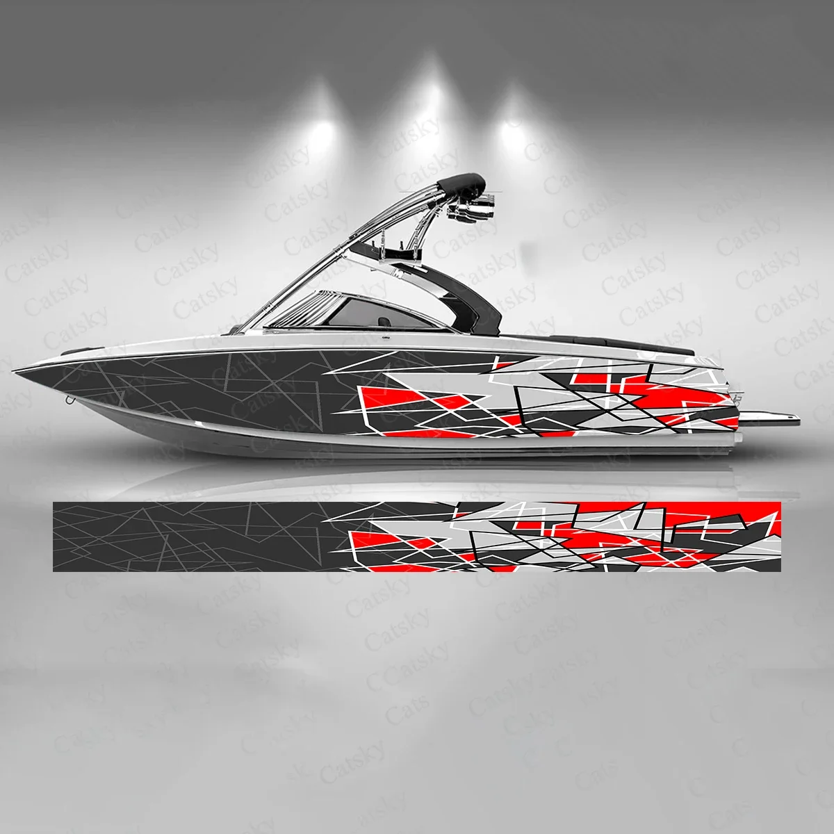 Colorful Geometry Lightning Lines Beautiful Boat Sticker Vinyl Ship Pontoon Deck Boat Fishing Decorative Pontoon Boats Decal