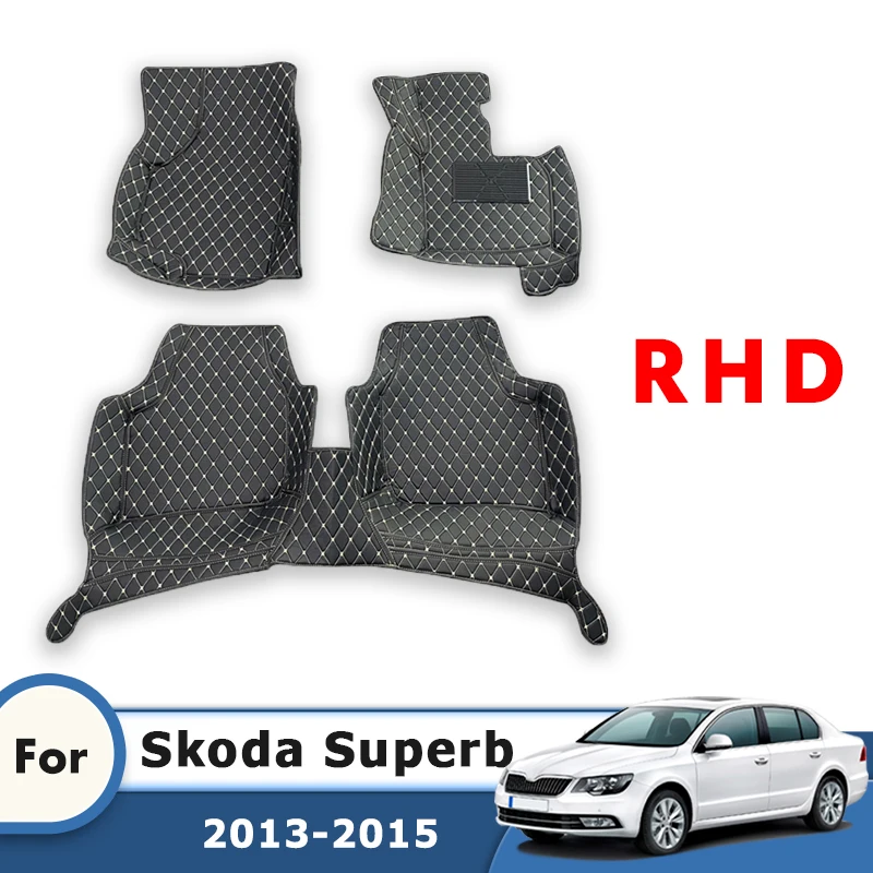

Ковры RHD для Skoda Superb 2015 2014 2013 2012 2011 2010 2009, автомобильные коврики, подушечки для ног, автомобильные аксессуары для интерьера