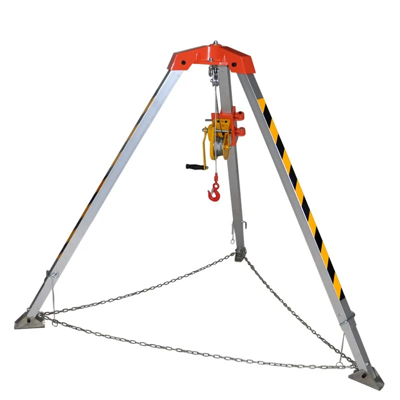 Fire Emergency Rescue Tripod Confined Space Tripod Collapsible Well Head Cave Exploration Aluminum Alloy Lifting Bracket