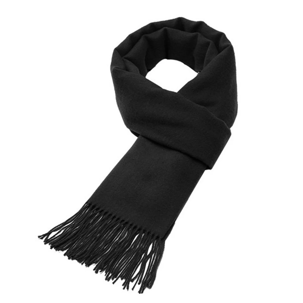 Sciarpa di cotone da uomo di moda invernale tinta unita addensata calda fazzoletto da collo in cashmere morbido lungo casual maschile Bufanda scialle di pashmina