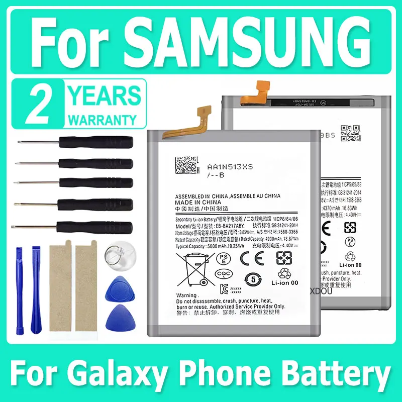 

Battery For Samsung Galaxy A30 A30S A10E A20 A20E A21S A40 A42 A50 A51 A60 A70 A72 A80 A90 A9S A71 A7 A8 A9 A10 A11 A12 + Tool