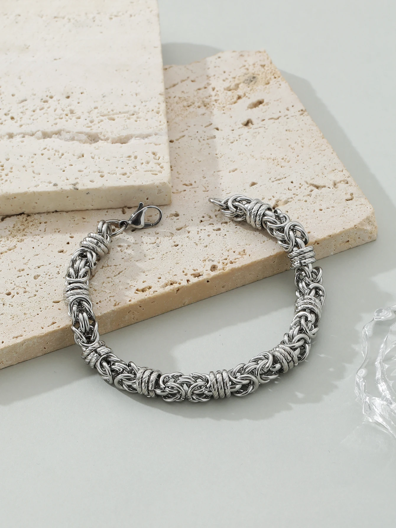 Anel Hip Hop em aço inoxidável para homens, exclusivo e exagerado, multi-camadas, bracelete da moda vintage, joalheria nova