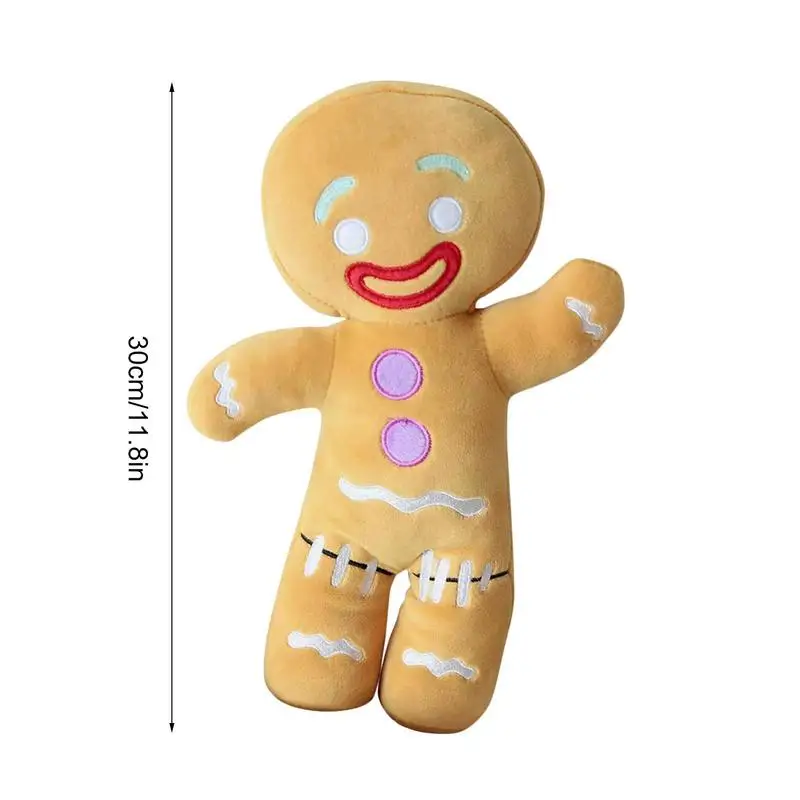 Jouets en forme de pain d'épice pour homme, biscuits en peluche, oreiller de couchage doux pour canapé, maison de poupée, décoration de fête de noël