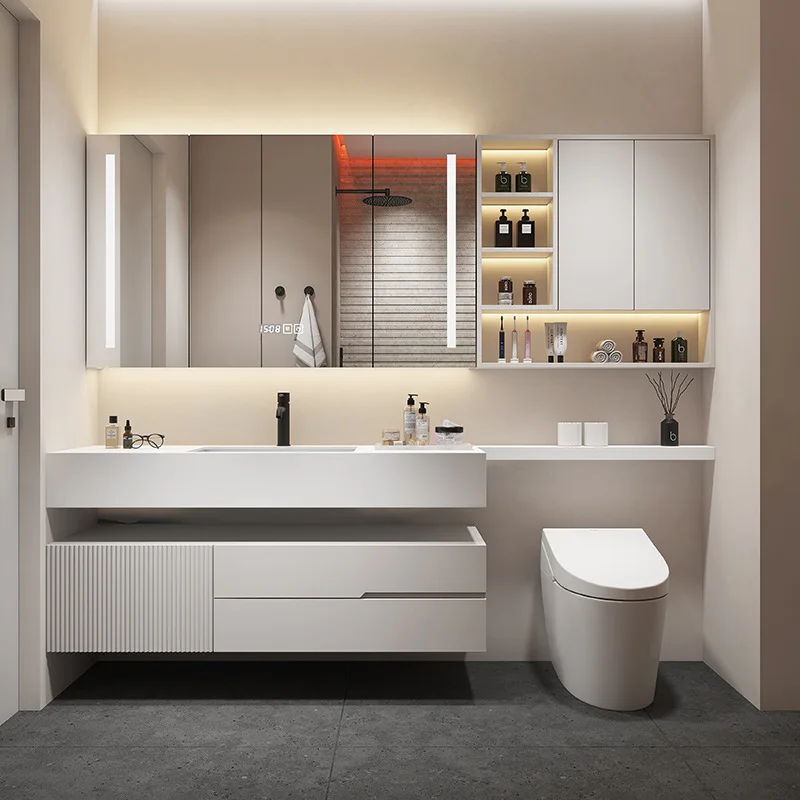 

Slate bathroom cabinet integrated Japanese washstand washbasin cabinet toilet