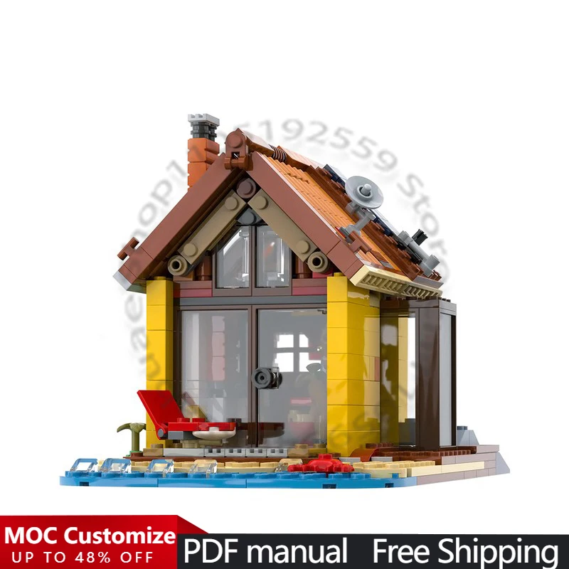 

469 PCS House Street Home By The Sea MOC Customize Modular Building Block Popular Technology Brick Model DIY Festival Toy Gift