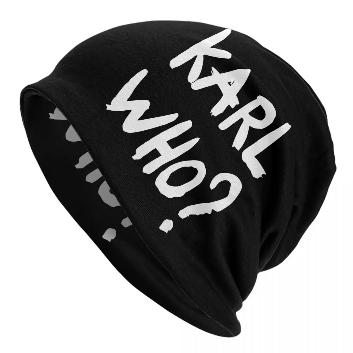 Karl Who Slogan Skullies Beanies Caps Streetwear Winter Warm Women Men Knitting Hat Adult Unisex Bonnet Hats