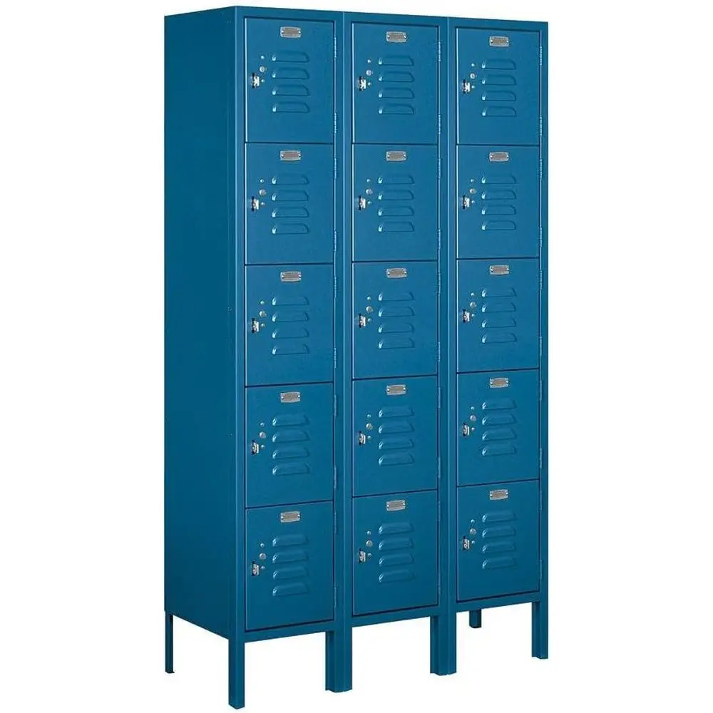 

36 Wide 5-Foot High 12 Deep Stand Metal Locker, Blue, Unassembled