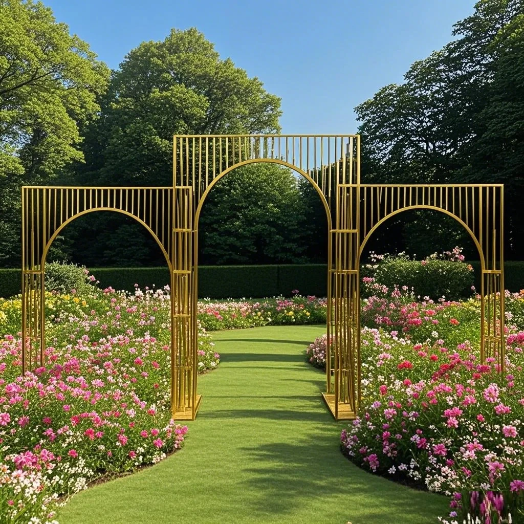 3pcs/gold/sliver Wedding Backdrop Frame sliver Gold Plated Decorative Ornaments door gate arch entance Arches Chandelier Stands