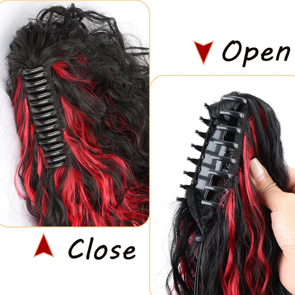 Synthetic Claw In Ponytail Extension Corn Wavy Clip in Hairpiece Ponytail Hair Extensions Ponytail for Women