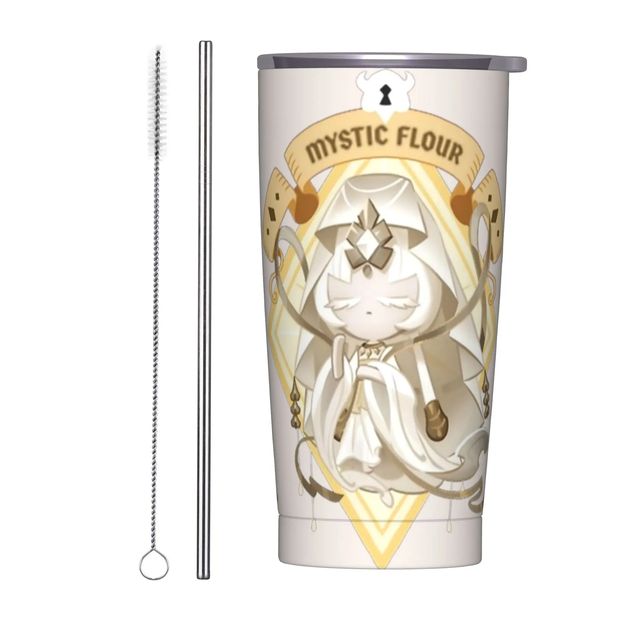 mystics flours Tumbler Vacuum Insulated Cookie Run Kingdom Coffee Cups with Lid Straw Double Wall Mugs Hot Cold Drink, 20oz