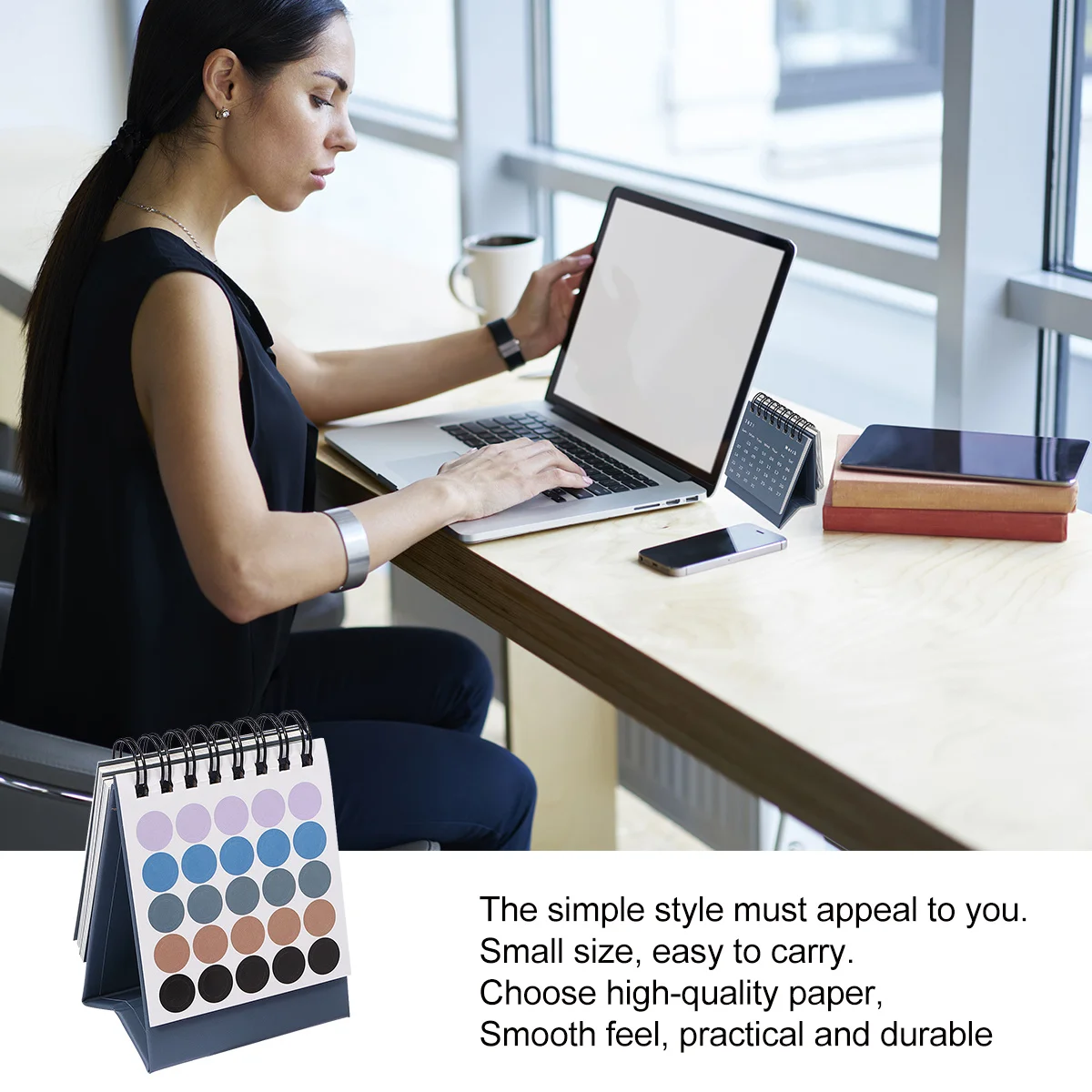 

Мини 2021, складной настольный календарь на катушке, серый бумажный портативный офисный домашний школьный календарь, украшение для заметок, простая экономия