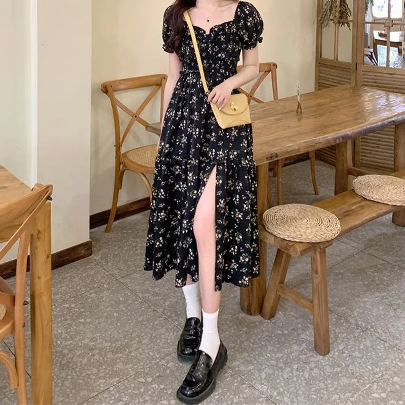 Summer Oversized Floral Slash Neck Dresses Ladies Fashion Off Shoulder Pullovers Women's Clothing Sexy Strapless A-line Skirt