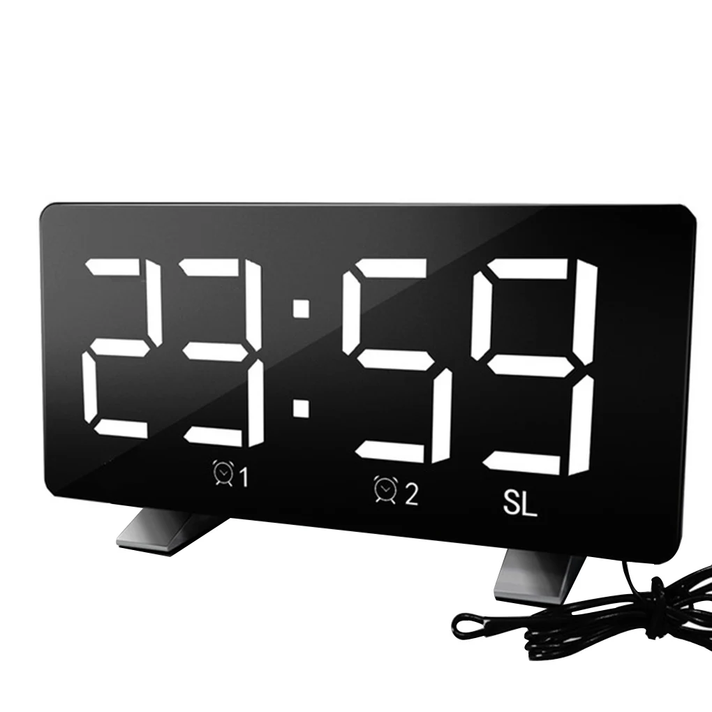 

Digital Table Clock FM Radio Snooze Mode Bedroom Hotel LED Display Alarm Clock with USB Port, Red Display