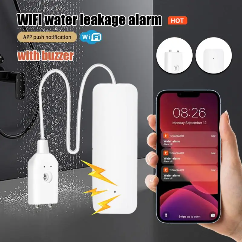 Tuya WiFi/ Water Leakage Alarm Smart Water Leak Sensor Detector Flood Alert Overflow Security Alarm System Smart Home Alar