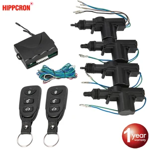 Hippcron car door lock Remote control keyless input system locking kit with 4 actuator Universal port 12V door lock 12 Main Sales Control Volvo Alarm - №9