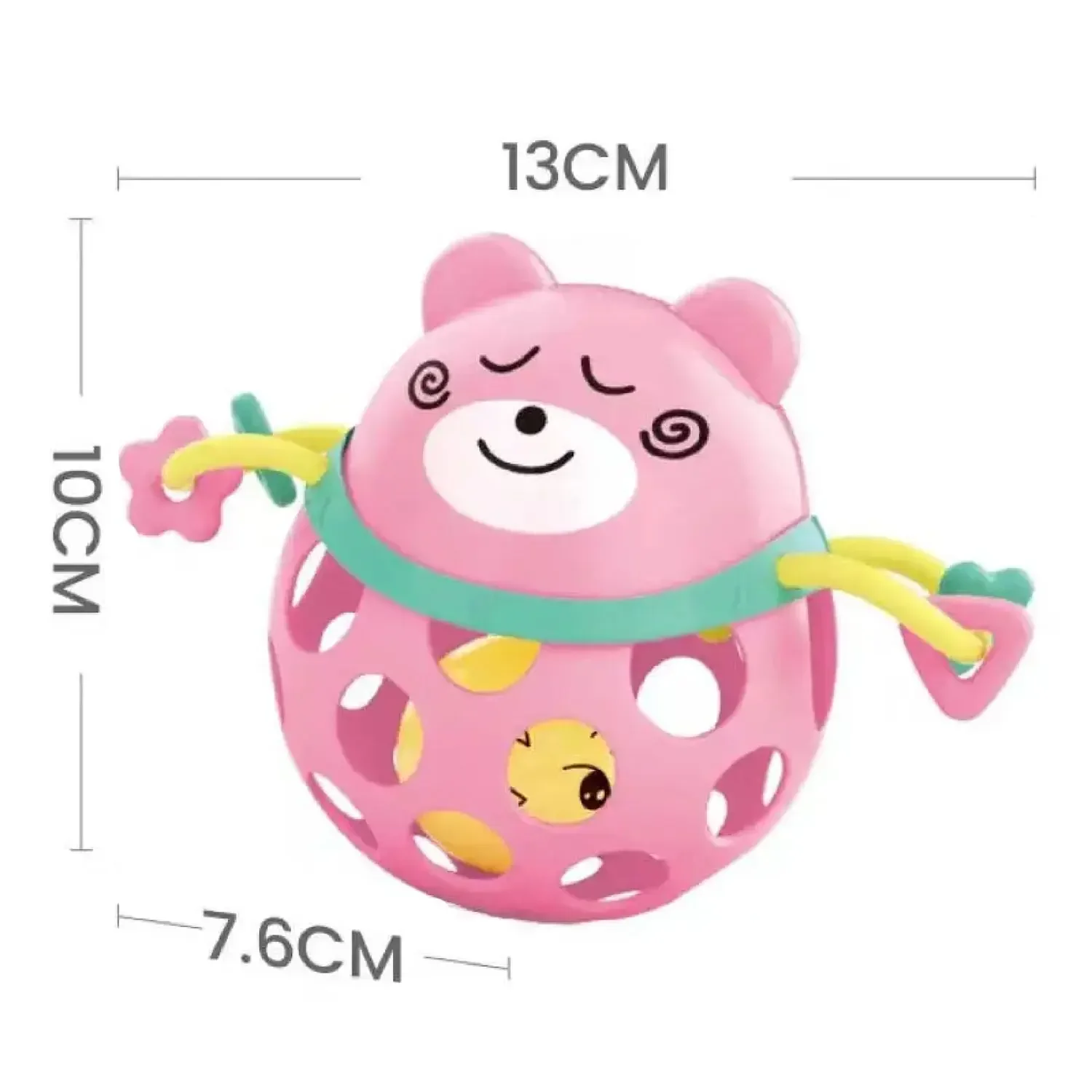 Baby Hand Grasping Rattle Ball, Animal Modeling Baby Hand Grasping Ball Toys,soft Rubber Teether,anti-drop Wear Safety Non-toxic