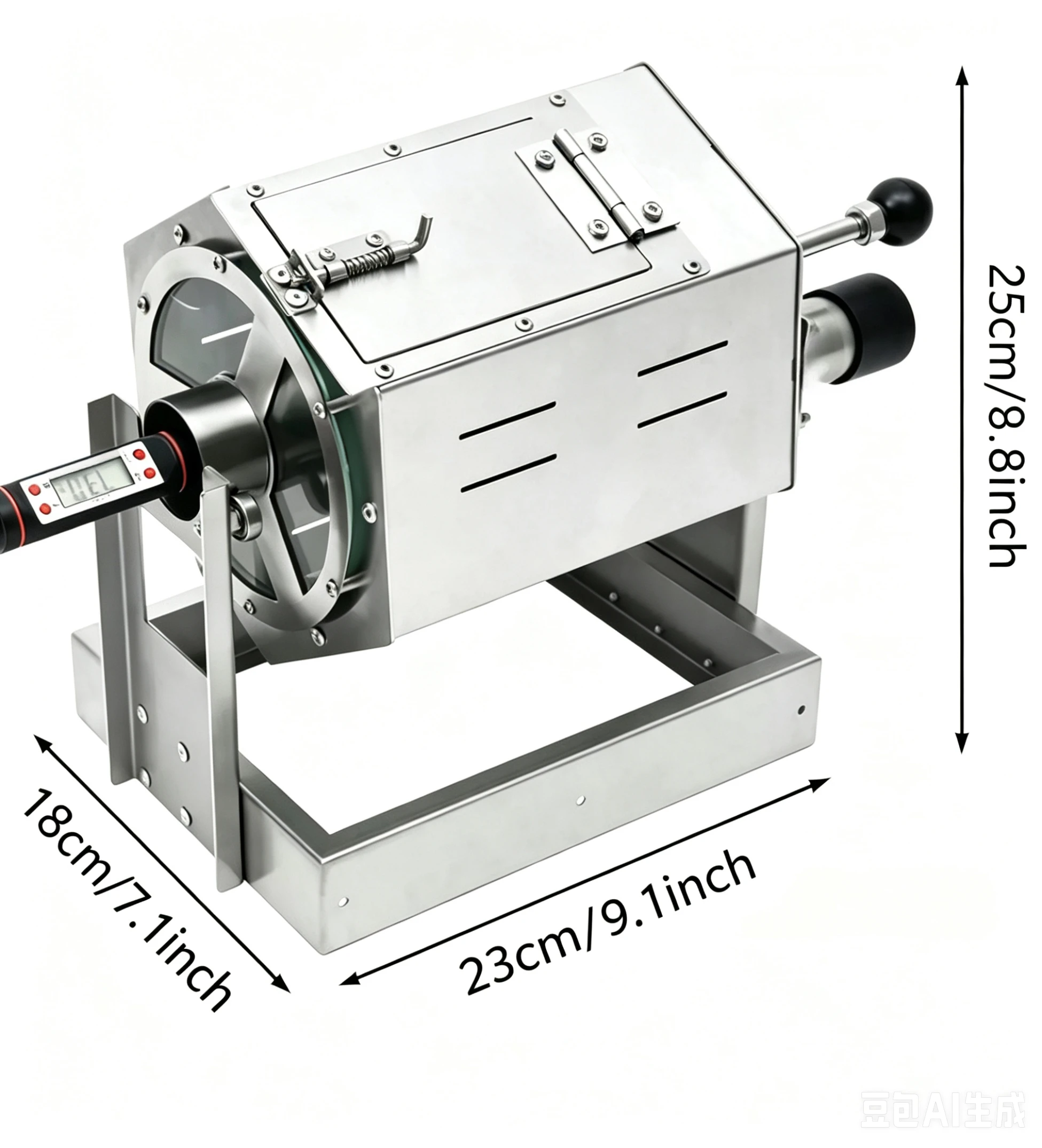 3.4L Mini Dual Fuel Coffee Bean Roaster Gas & Electric Household Grain Nut Soybean Baking Equipment
