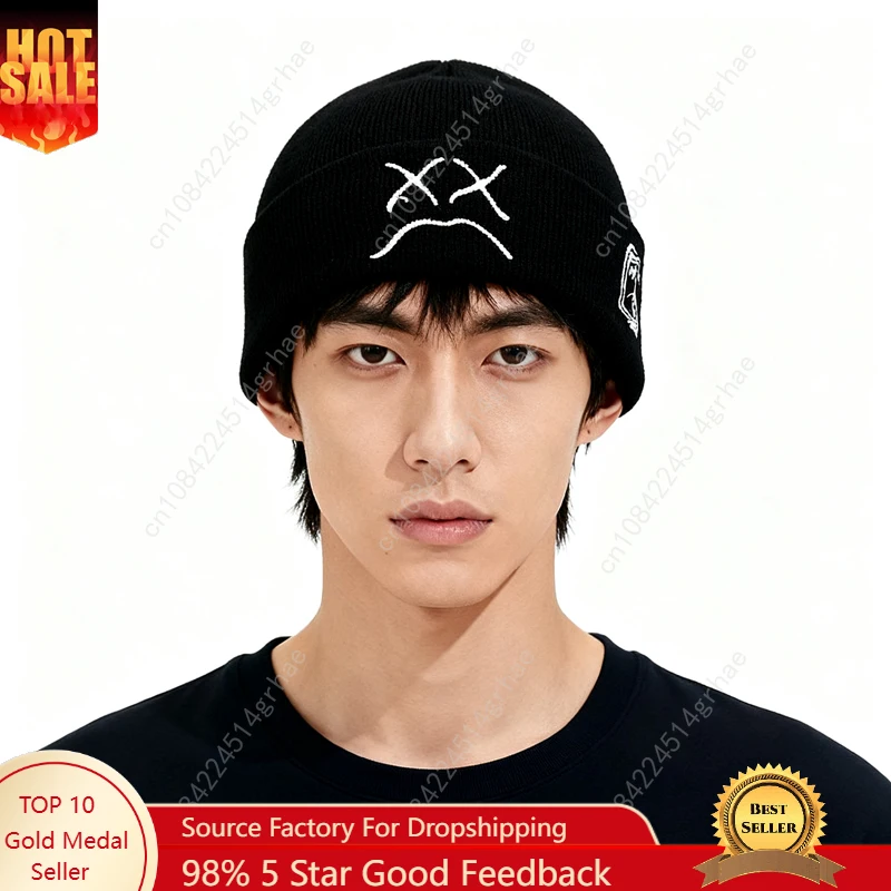 

1pc Embroidered Beanie Soft Stretchy Lightweight Winter Hat for Men & Women, Outdoor Hip- Hop Fashion, Casual Headwear