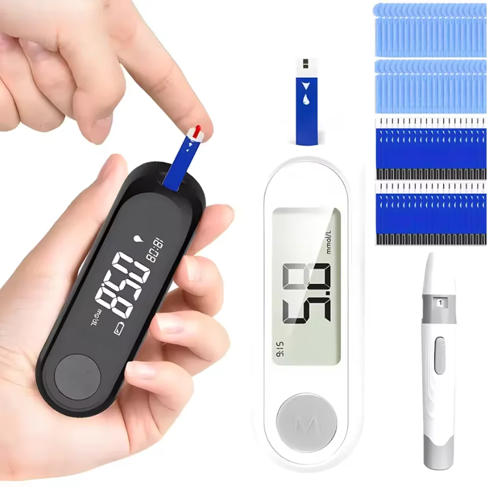 Glucómetro Médico, 50 Tiras Reactivas, Lancetas, Kit Medidor de Glucosa en Sangre, Monitor de Azúcar, Glucómetro para Diabetes, Recolección de Glucosa en Sangre