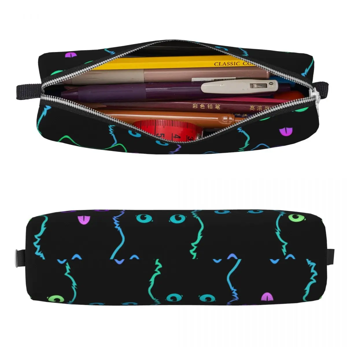 Colorful Cat Silhouettes Pencil Case Cartoon Black Cats Pencilcases Pen Holder for Student Big Capacity Bags Students School