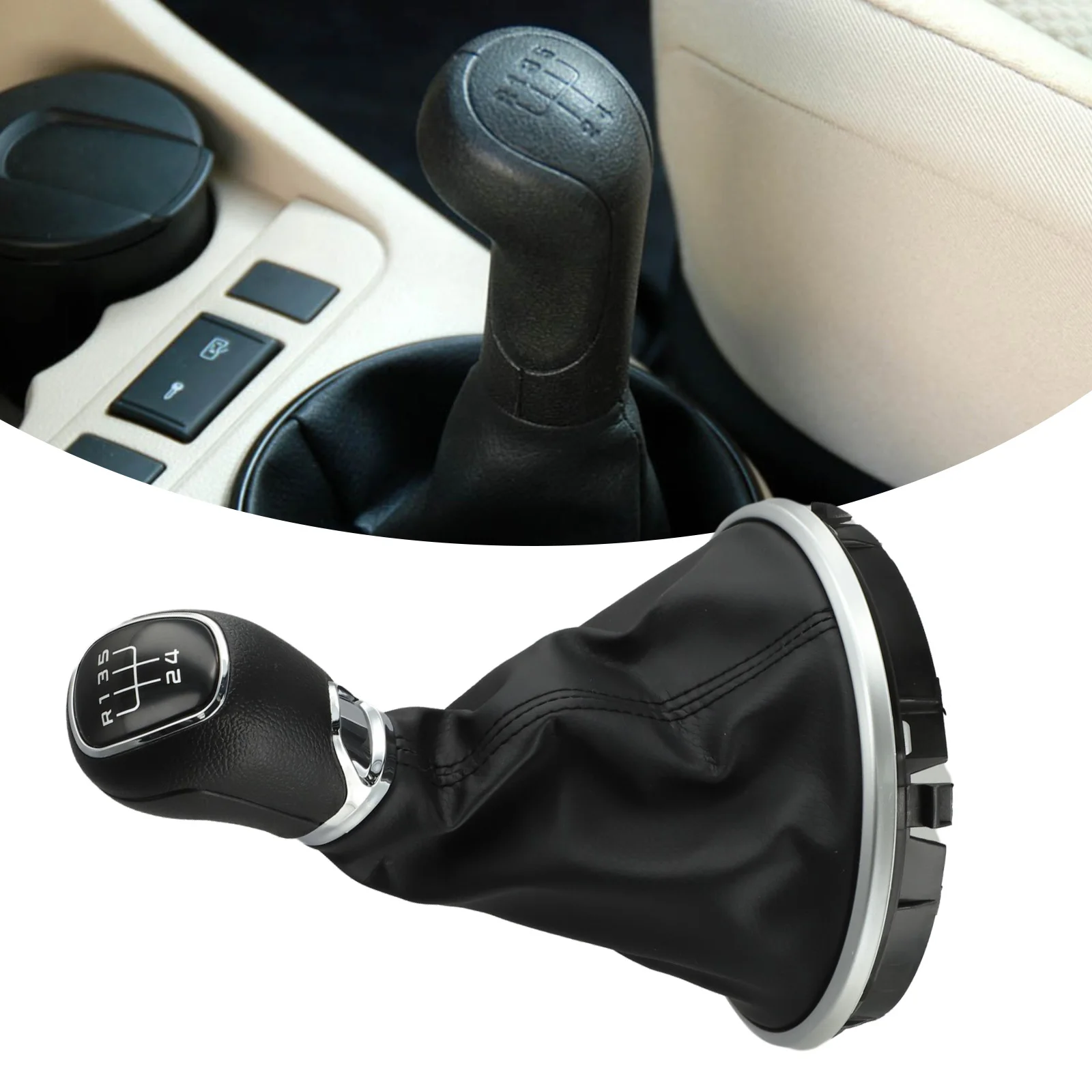 5 Speed Gear Shift Knob Gaiter Frame Designed for Skoda For Fabia II MK2 Models from 2007 to 2014 for Easy Use