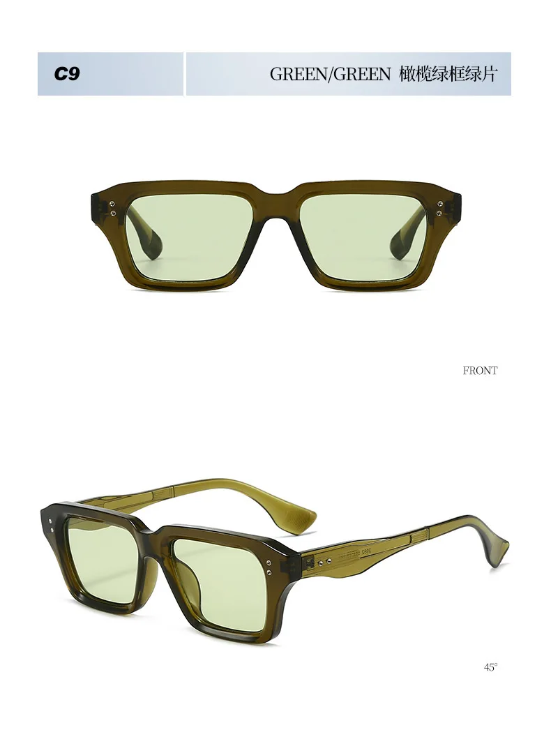 Luxus Vintage Nieten Schmücken Quadratischen Rahmen Sonnenbrille Frauen Männer Mode Designer Shades Sommer Reisen Stick Brillen UV400 – Detail 20