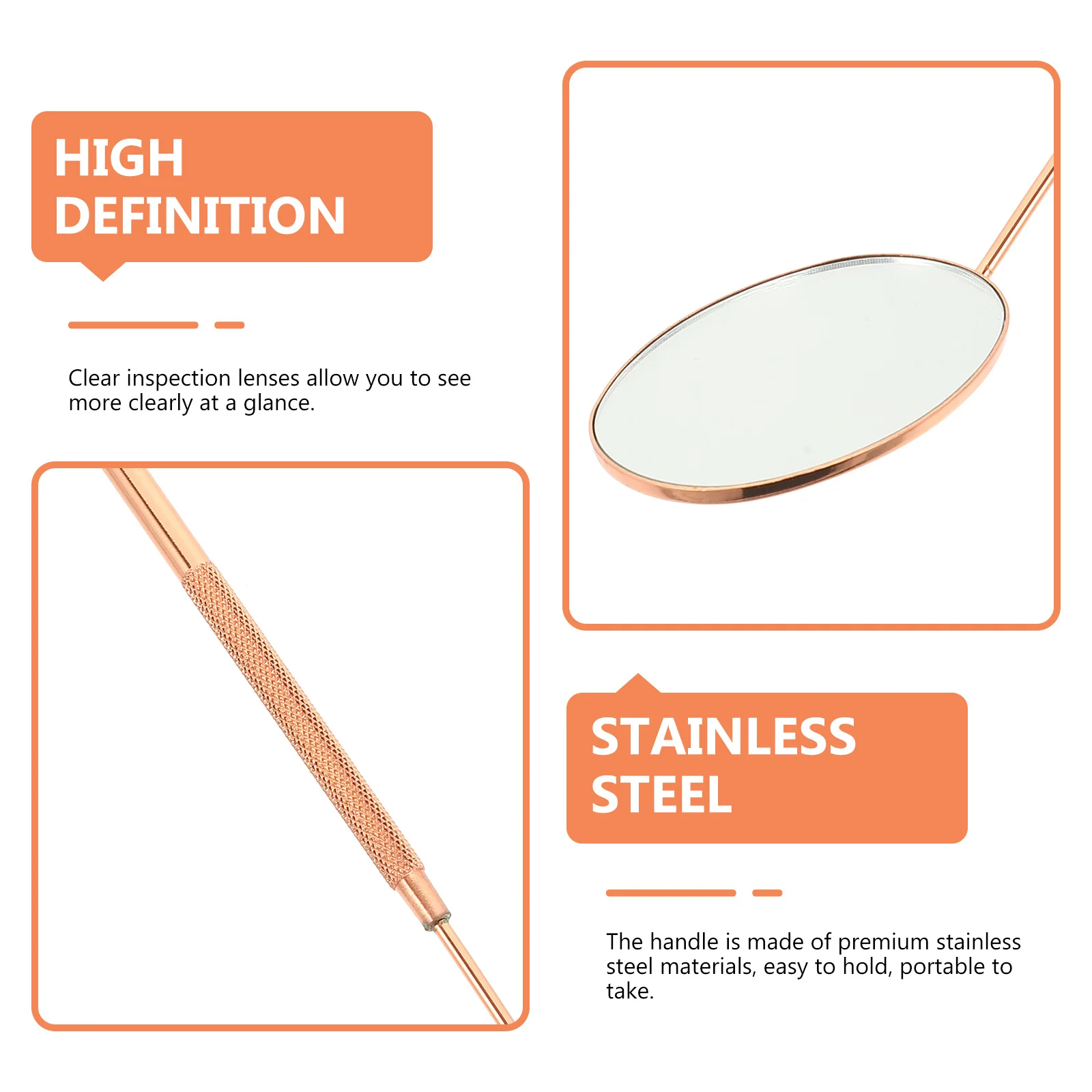 

Lash Mirror for Eyelash Extensions Stainless Steel Handle Anti-Skid Effect Easy to Hold Durable Makeup Tool Lash Mirror