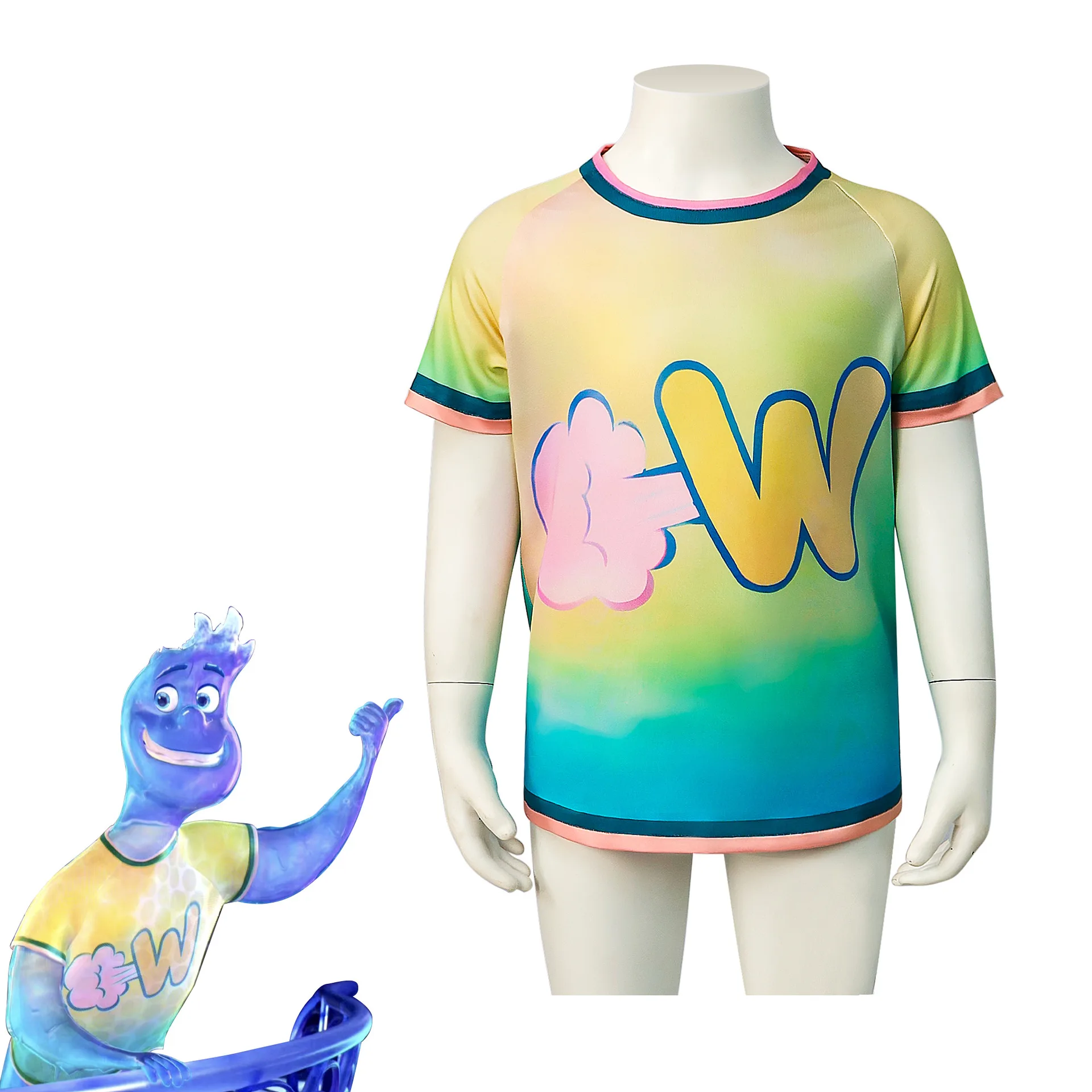 

Wade Water Element Kids T-shirt Costume For Elemental Cosplay Performance