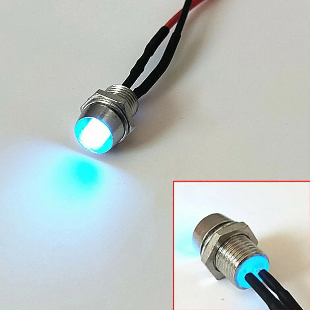 Car LED Indicator Lights Dash Super for Bright Bulb Bar Truck Boat 8mm 12V Blinker Beam Replacement Parts Lamp