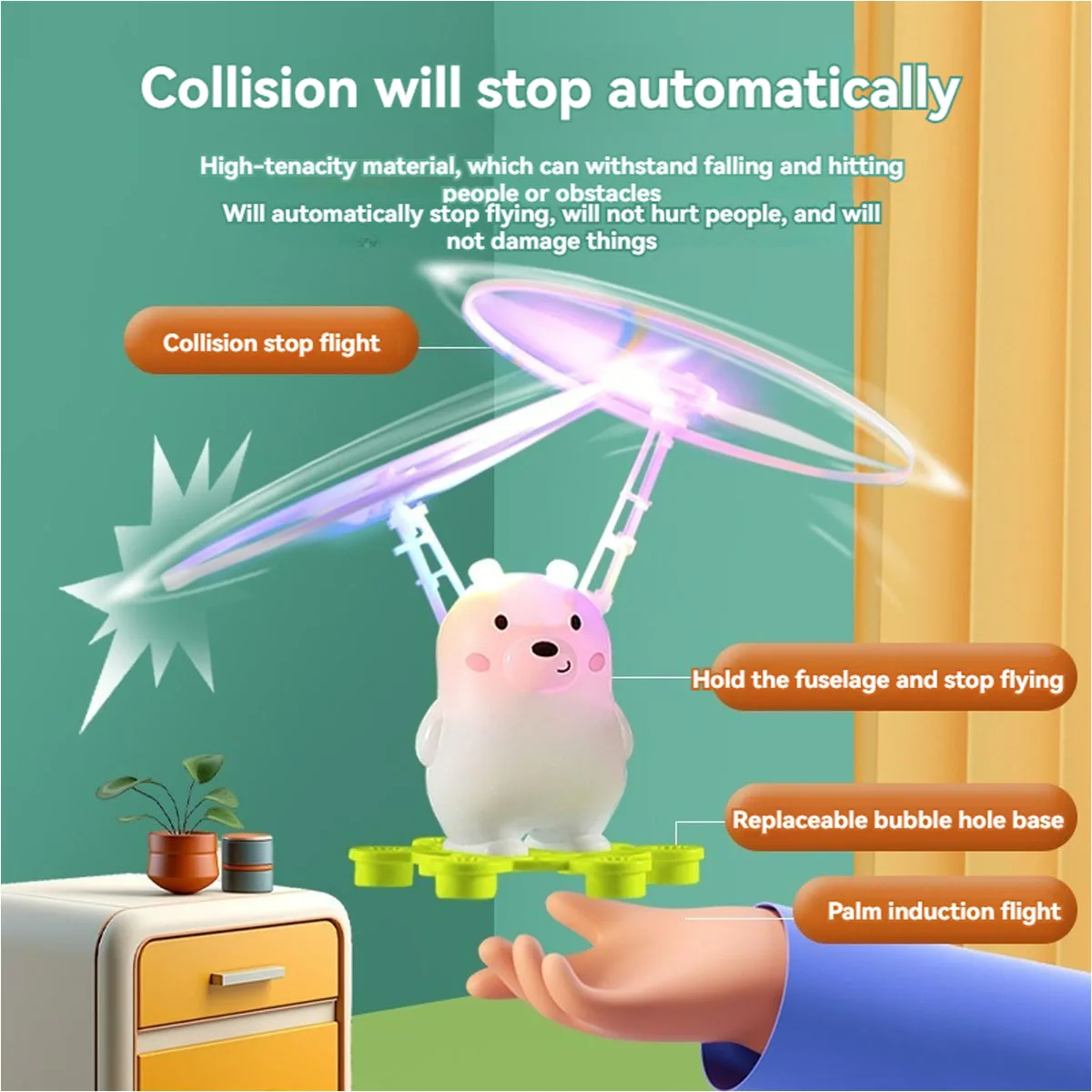 Bubble machine induction aircraft bolla all'aperto per bambini che soffia giocattoli interattivi elicottero a induzione sospesa compleanno gif