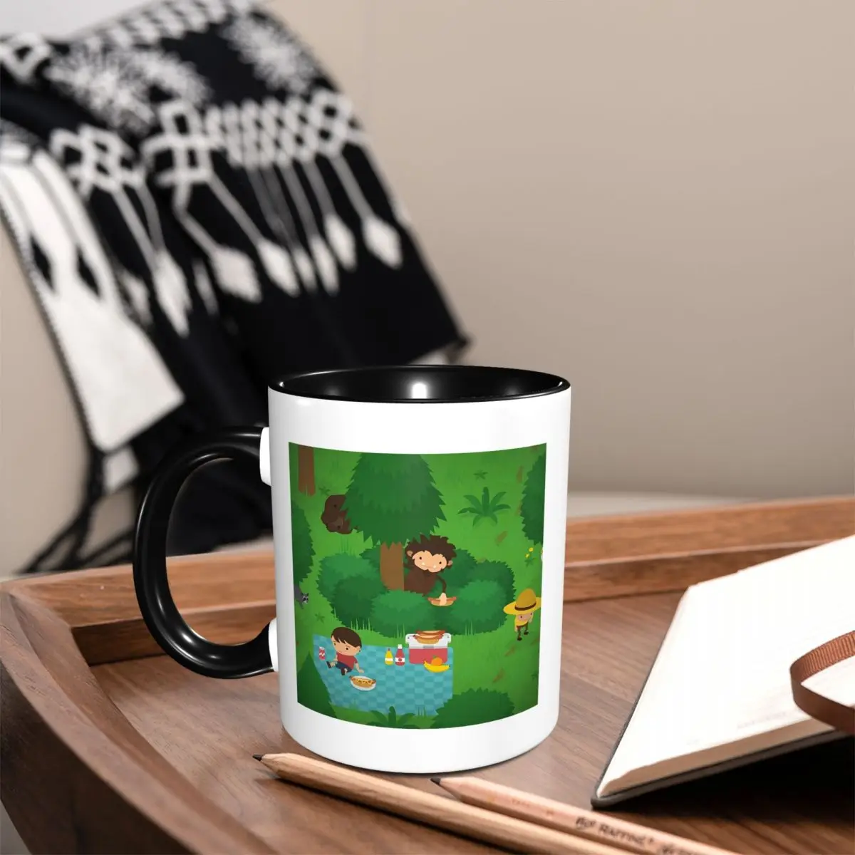 Sneaky Sasquatch Picnic Mug Funny Ceramic Coffee Cups Tea Mugs Milk Cup Drinkware Gift for Woman Man
