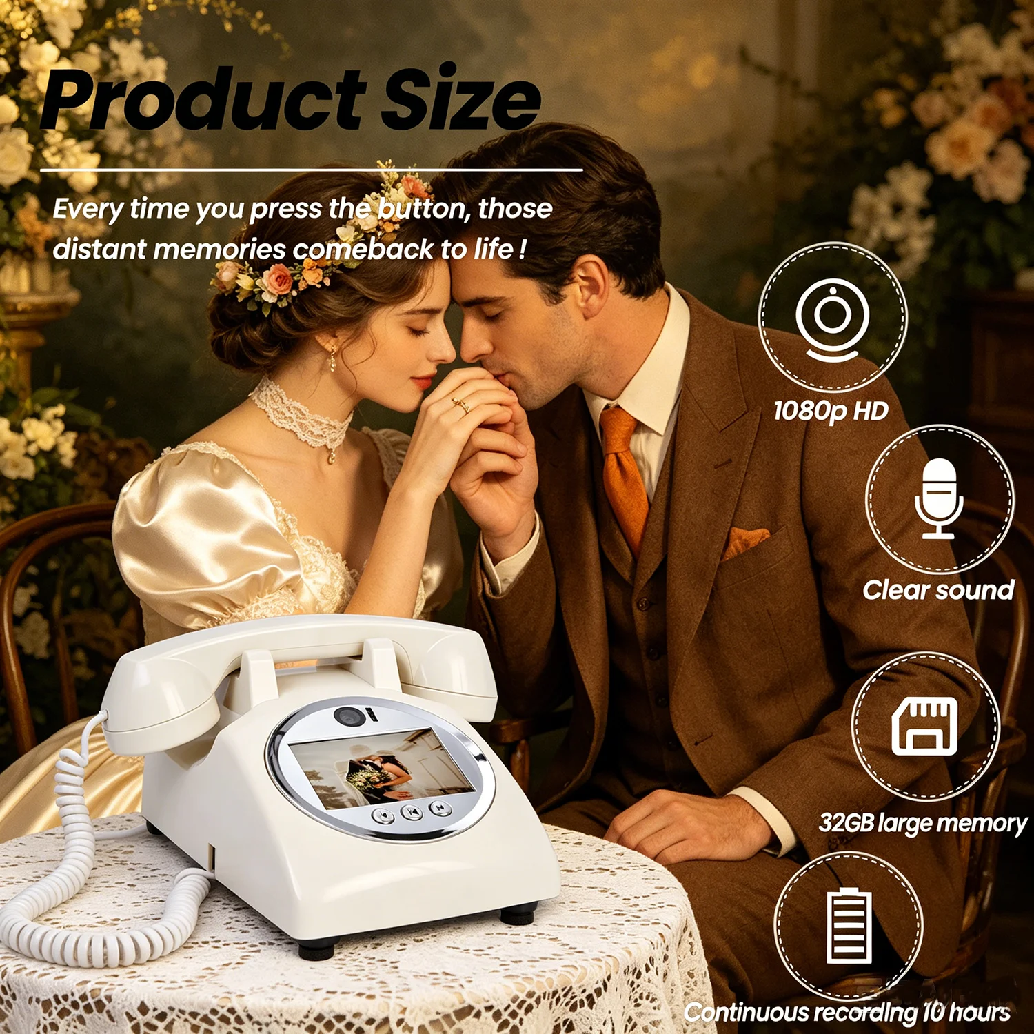 Luxury 2026 New Fashion Video Guest Book Audio Message Phone Recorder For Wedding Blessing & Professional Event Sign-in