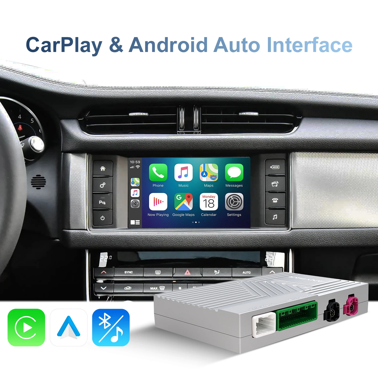 Wireless CarPlay Android Auto Retrofit Kit Box CarPlay Interface OEM Screen Upgrade Decoder Box for Jaguar XE XFL F-Type F-Pace