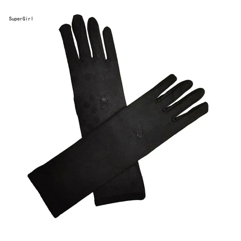 Evening Dinner Silk Feeling Gloves Proms Gloves Short Gloves for Operas Women Lady Theme Proms Costume J78E