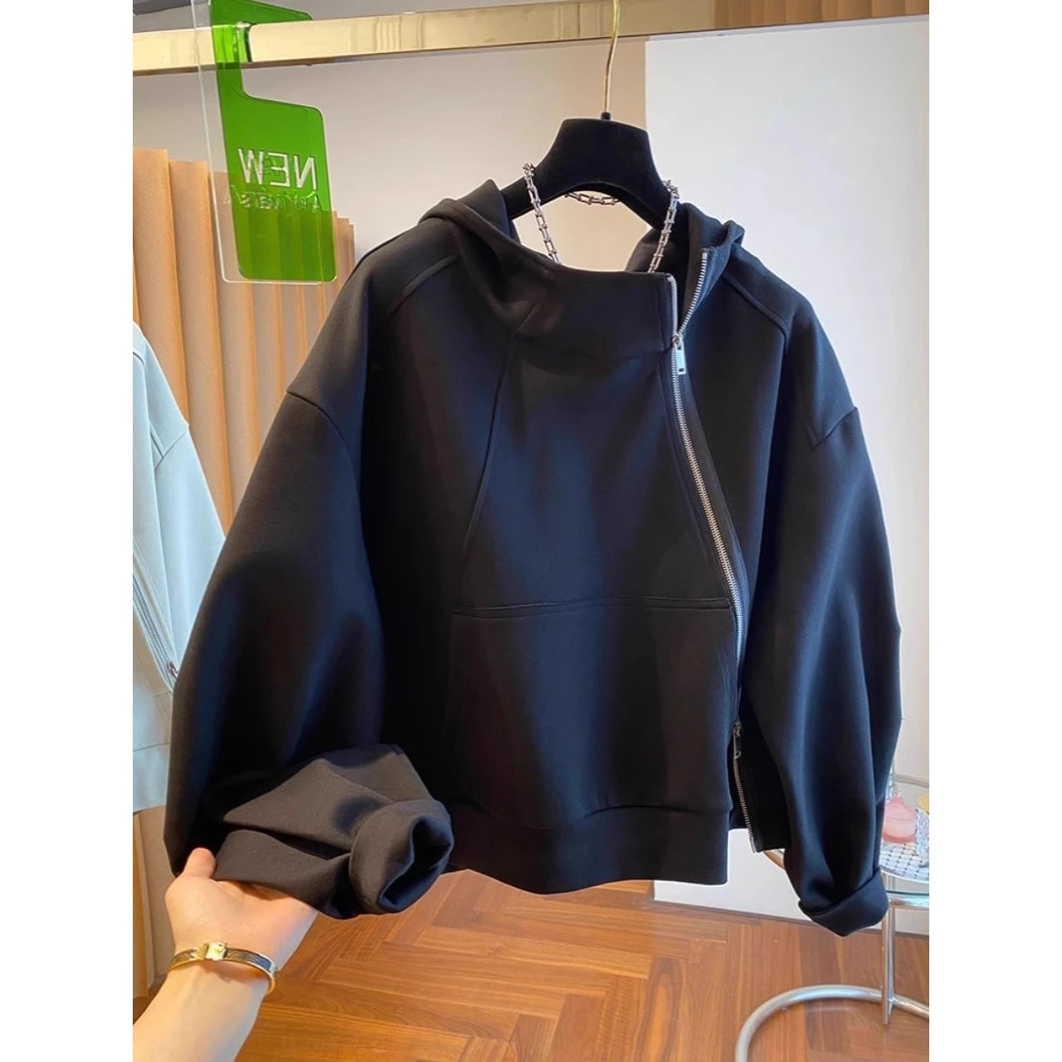 

Men's Hoodie Sweatshirt Thickened Fleece Lined Zipper Stand Collar Cardigan Outerwear Autumn Winter plus Size Casual Style