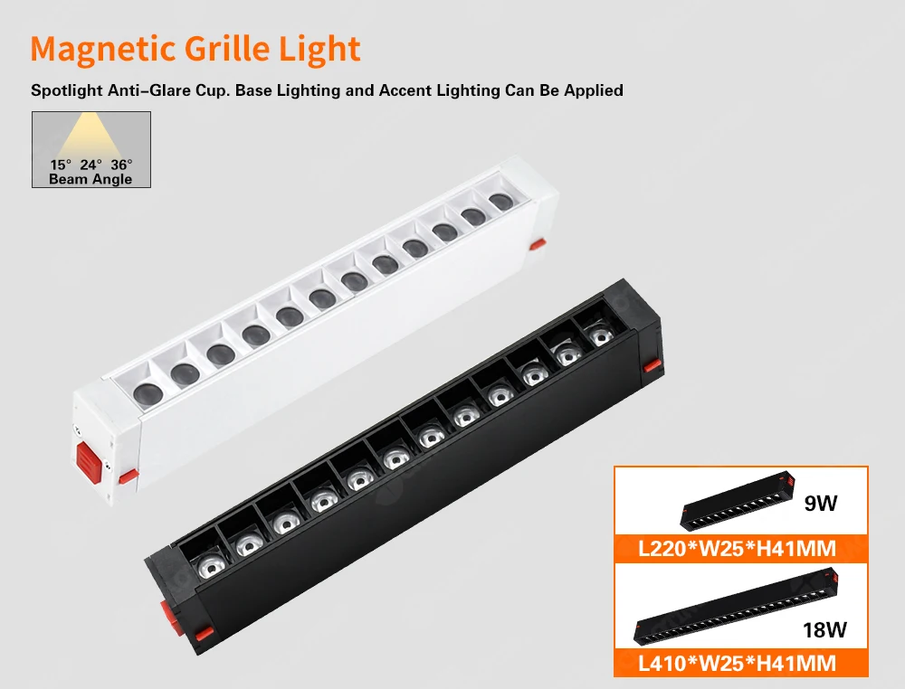 Intelligent Luxury Home Lighting Decor Cob Led Magnetic Track Lights 9W 18W Linear Grille Light For Surface Recessed Rail System