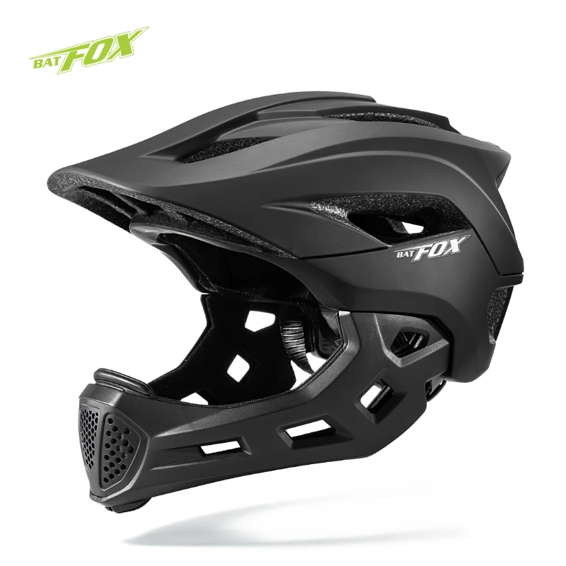 خوذة BATFOX للأطفال لكامل الوجه قابلة للتهوية، تصميم خفيف الوزن، دوران سريع للهواء، مثالية لخوذات ركوب الدراجات في الربيع والصيف