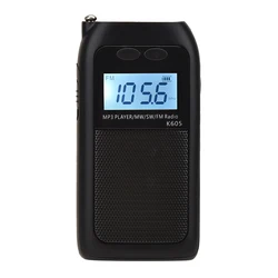 K-605 Portable Radio FM/SW/MW/MP3 Music Player Radio Pocket FM AM LCD Digital Shortwave Multifunctional Stereo Radio Receiver