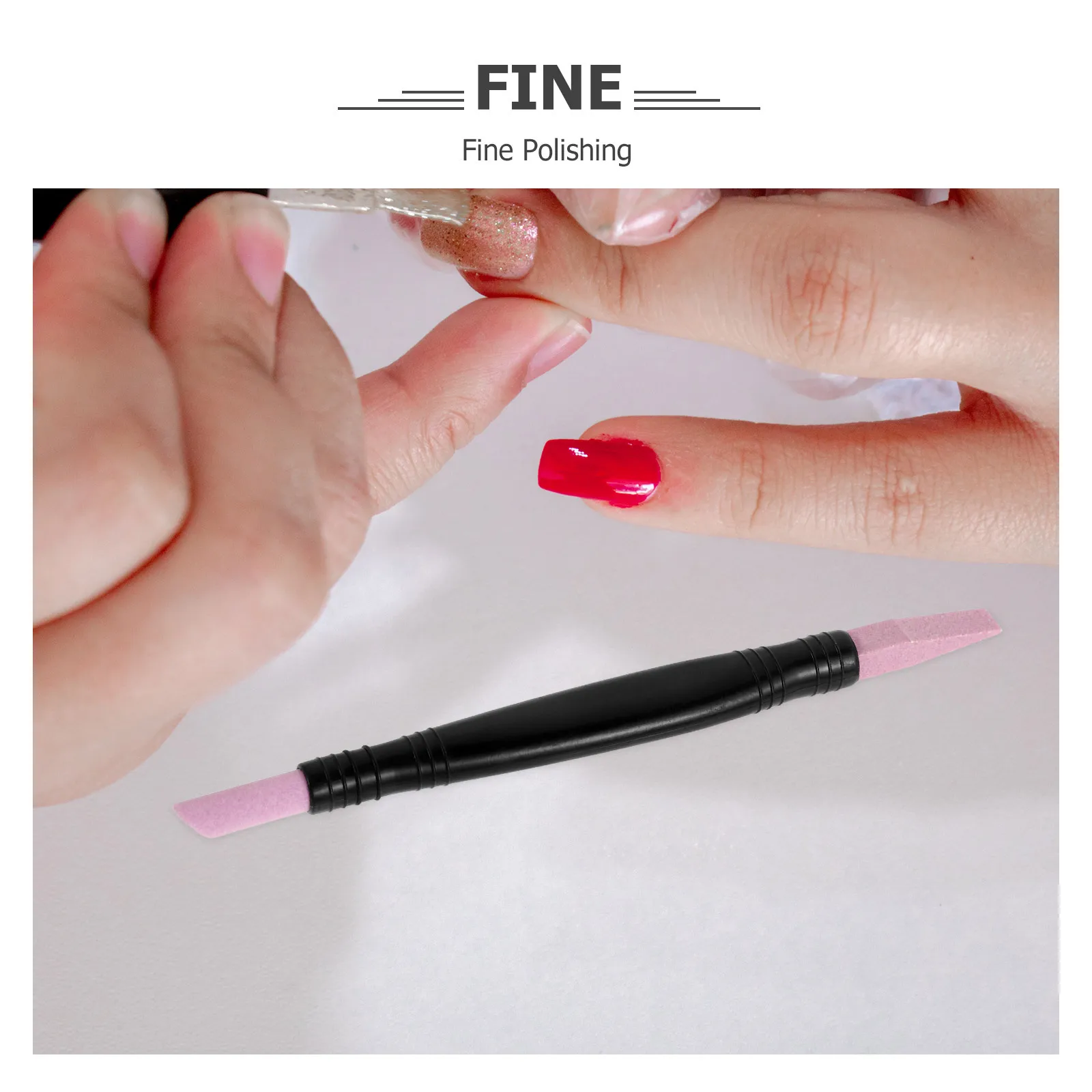 6 個デュアルエンドネイルサンディングペンキューティクルリムーバーマニキュアポリッシュツールポータブル角質除去ネイル研削ペン