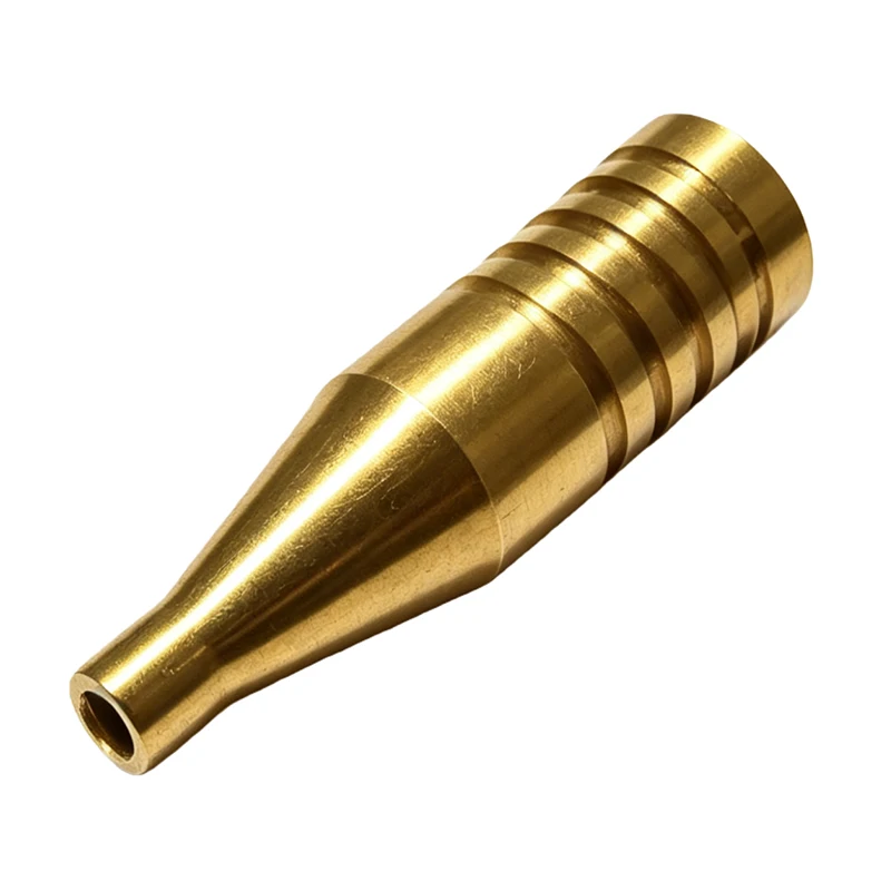 

High Precision CNC Machining Solid Brass Conical Hose Nozzle Connector with Annular Grooves, Custom Lathe Turning Brass Fluid