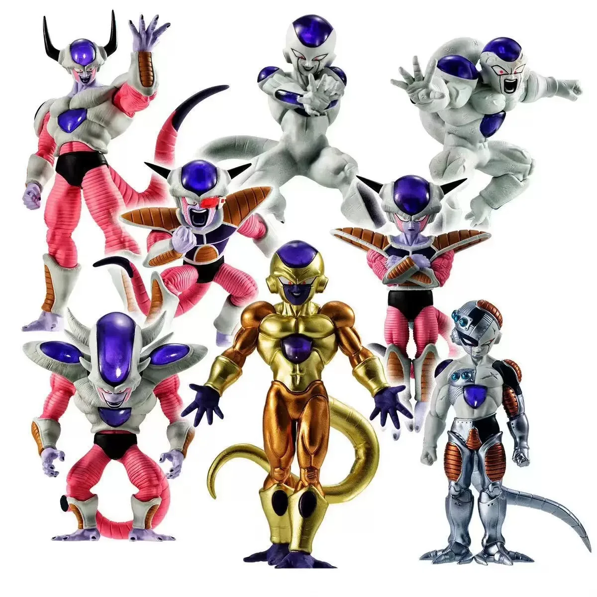Set de 8 Figuras de Anime de Dragon Ball Z, Frieza Freezer, Estatuas de PVC, Muñecos Coleccionables, Decoración, Juguetes, Regalos