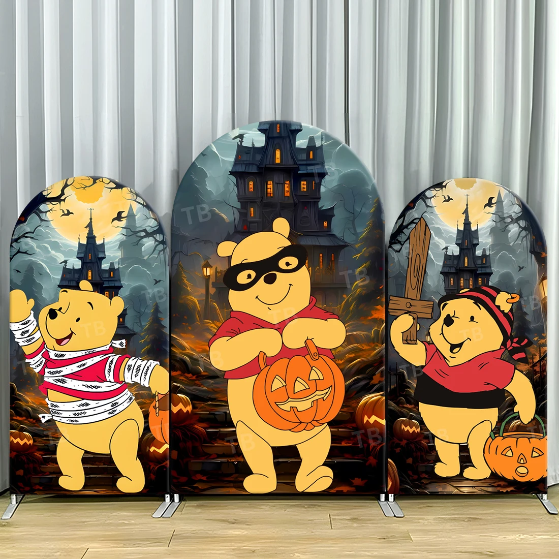 

TB Halloween Theme Disney Winnie The Pooh Arch Backdrop Cover for Festival Party Decoration Photoghraph Background Wall Supplies