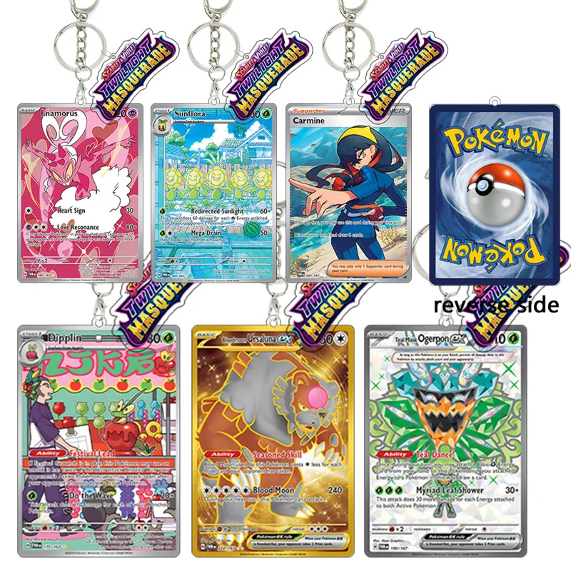 Llavero de acrílico TCG para juegos de cartas, Colección Twilight Masquerade Enamorus Sunflora Carmine, Colgante para bolso, Decoración, Regalo de cumpleaños