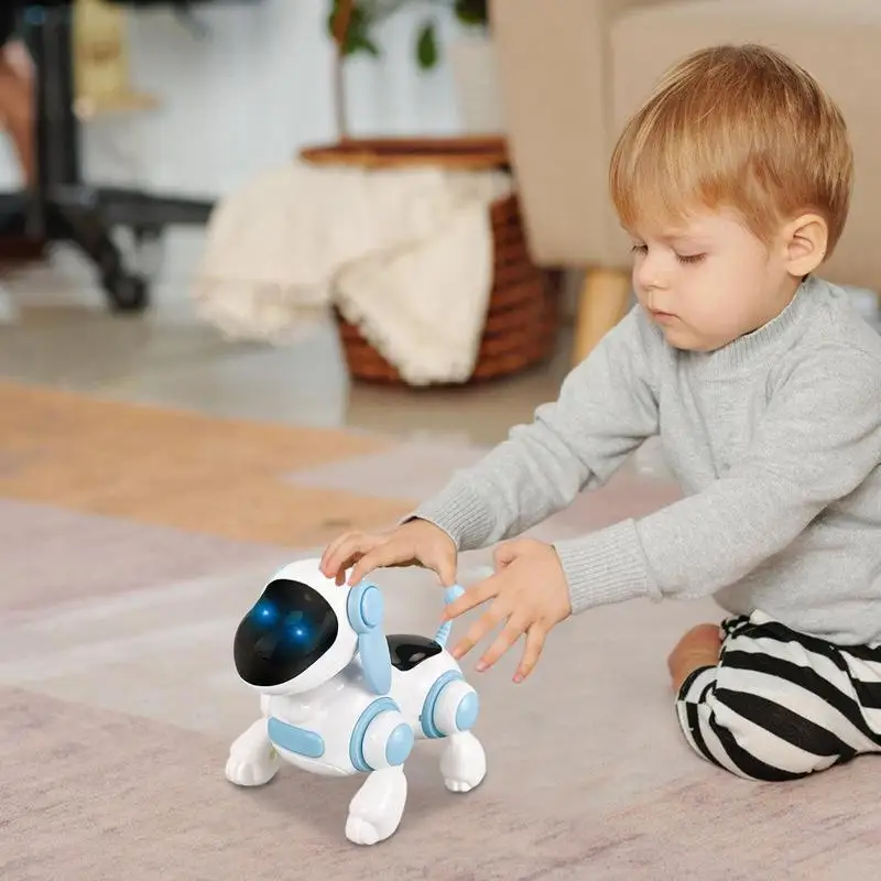 Robot anjing untuk anak-anak Remote kontrol elektronik hewan peliharaan mainan Robot tindakan realistis interaktif menari Robot berjalan anak anjing