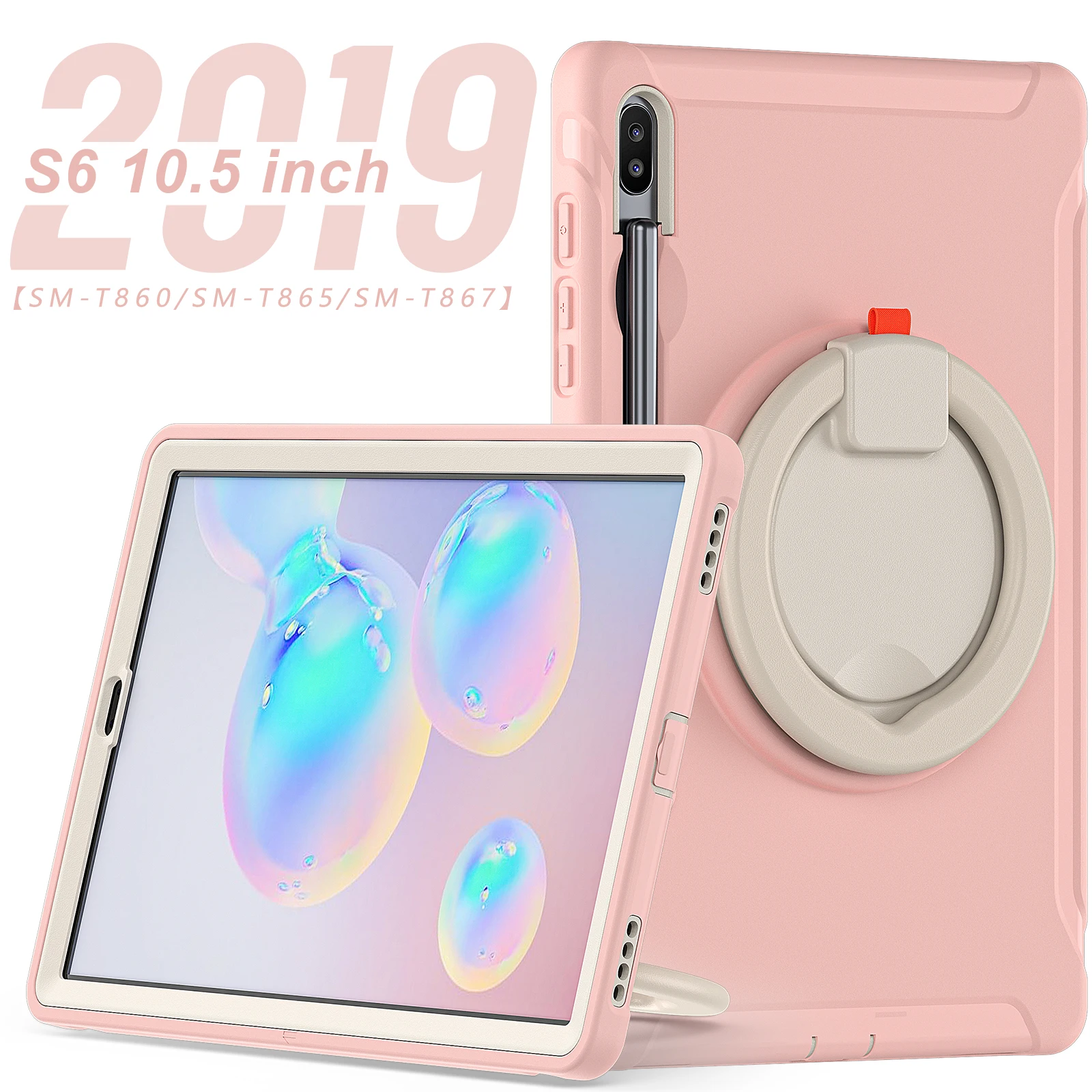 For Samsung Galaxy Tab S6 10.5 inch 2019 SMT860 T865 SM-T867 Case Kids Safe Armor Shockproof PC +TPU Hybrid Stand Tablet Cover