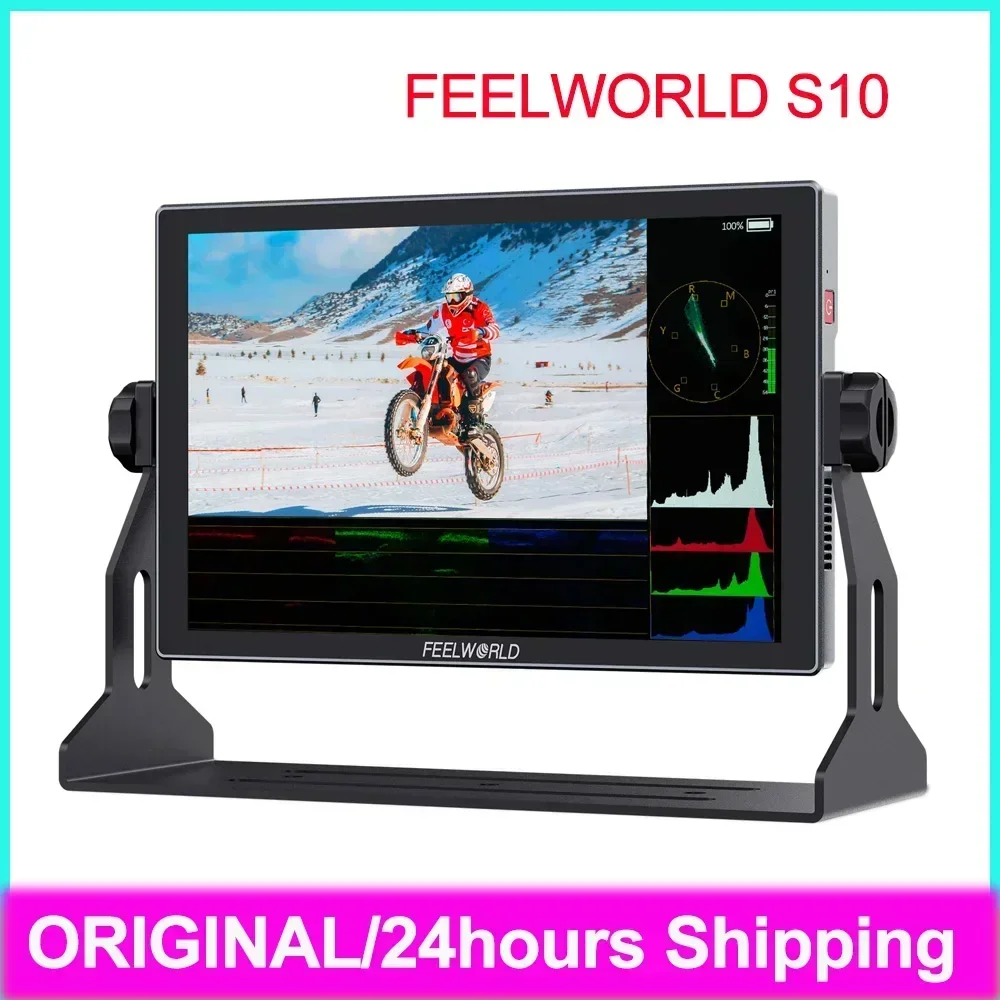 Feelworld S10 10-inch 12G SDI HDMI-compatible 2.0 Camera Field Monitor High Brightness 1200nit Touchscreen Monitor