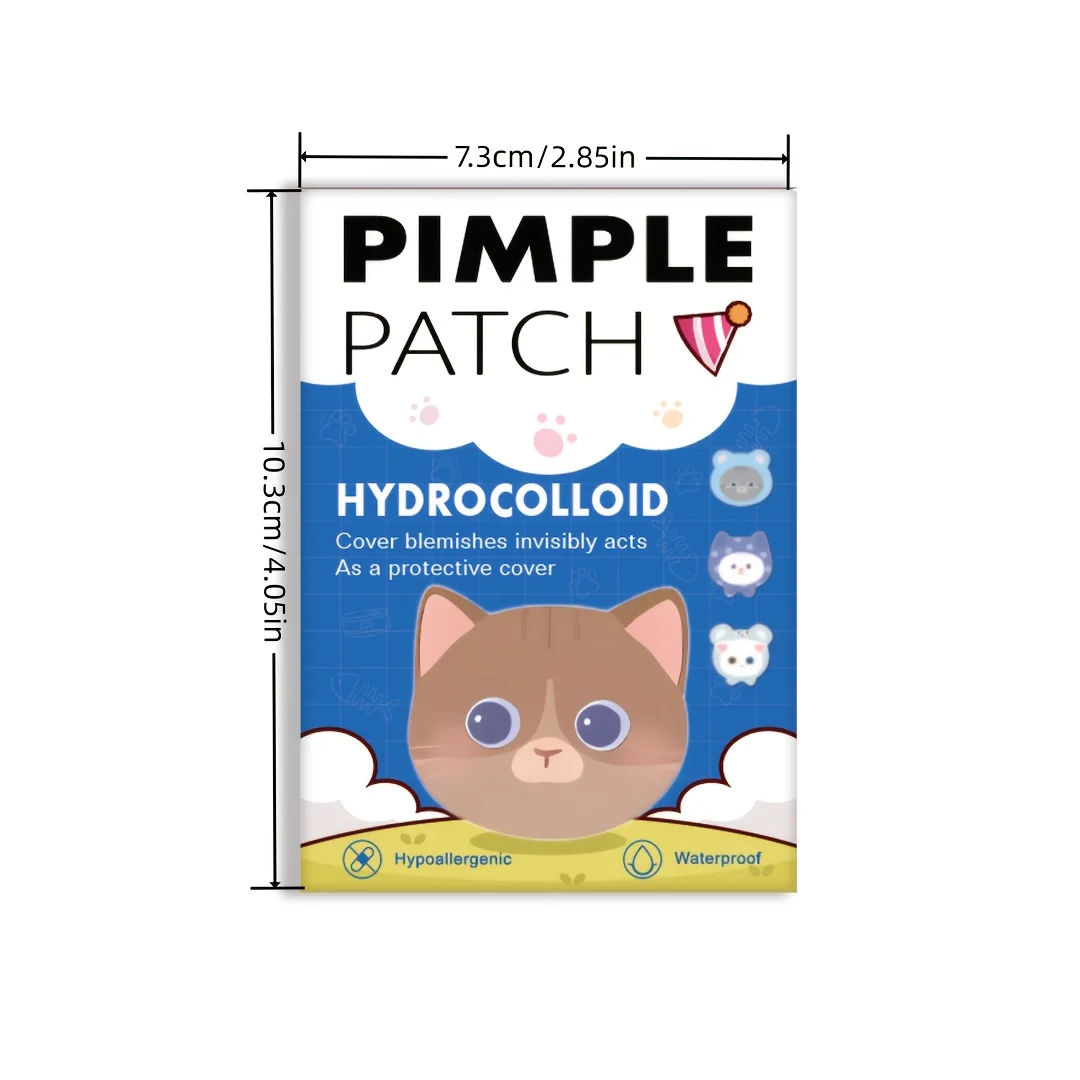 20 قطعة من ملصقات حب الشباب على شكل قطة كرتونية لطيفة، لتغطية العيوب، مقاومة للماء والعرق #2