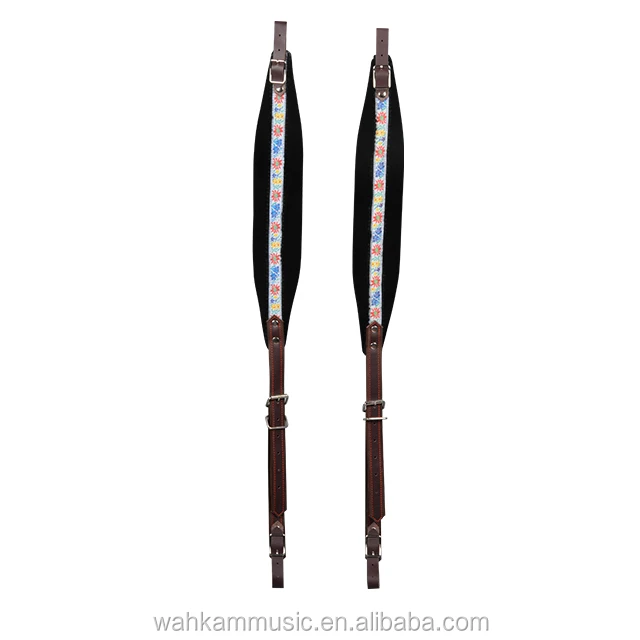 حزام الأكورديون المبطن بالجلد البني للآلات الموسيقية والملحقات