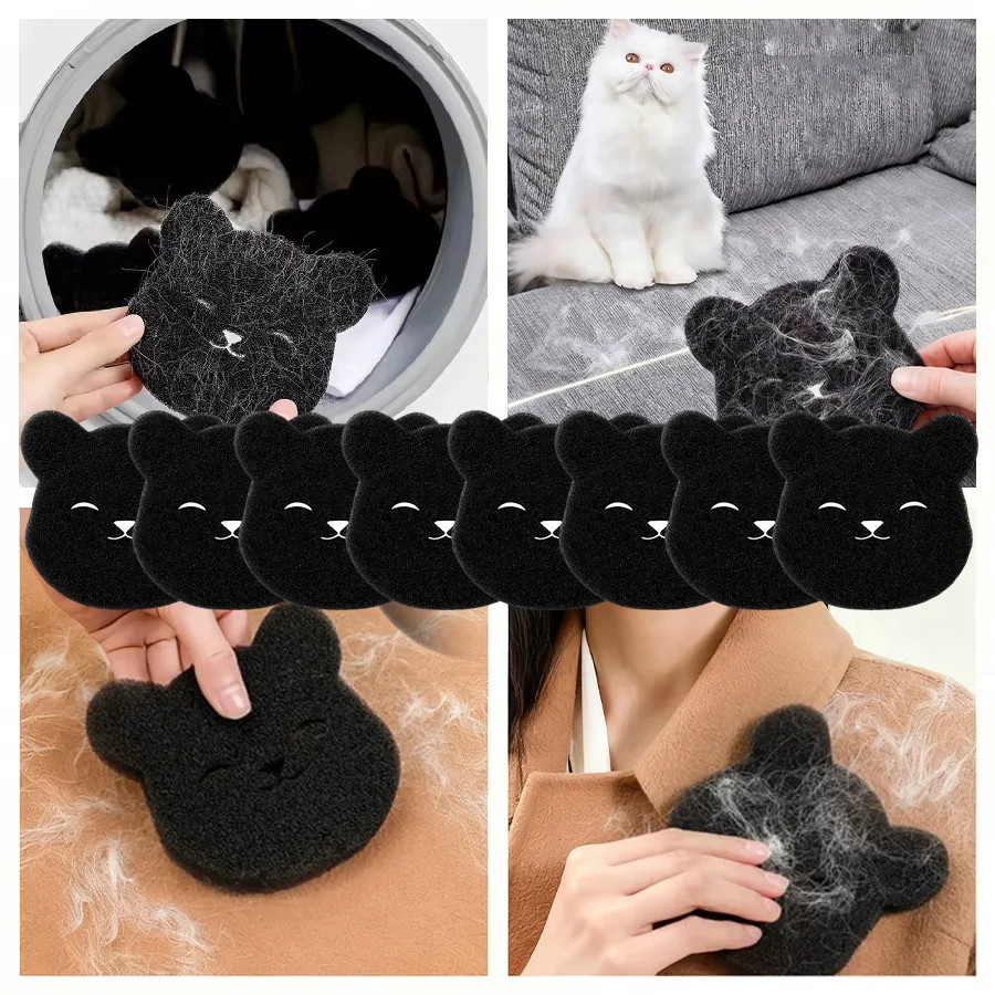 4-8Pcs Pet Hair Remover Bear Shape Laundry Balls Washing Machine Lint Catcher Reusable Clothes Sofa Cat Dog Fur Cleaning Sponge