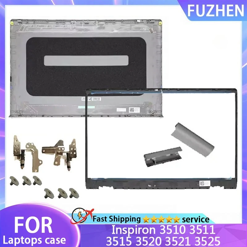 

New For Inspiron 3510 3511 3515 3520 3521 3525 LCD Back Cover Front Frame Hinge Silver